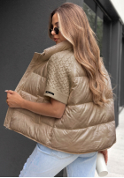 Puchowa Weste z dzianinowymi wstawkami Never Leave Beige