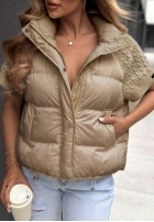Puchowa Weste z dzianinowymi wstawkami Never Leave Beige