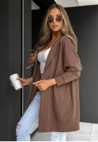 Długa Sweatshirt z kapturem Cozy Mood Beige