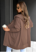 Długa Sweatshirt z kapturem Cozy Mood Beige