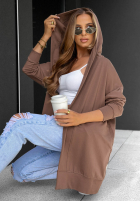 Długa Sweatshirt z kapturem Cozy Mood Beige