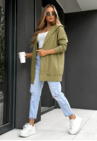 Długa Sweatshirt z kapturem Cozy Mood Beige