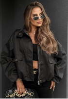 Krótka Jacke bomberka z kapturem Street Chic Beige