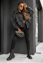 Krótka Jacke bomberka z kapturem Street Chic Beige