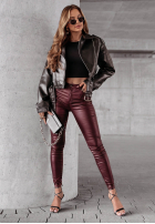 Hose Kunstleder Rebel burgundowe