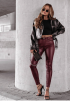 Hose Kunstleder Rebel burgundowe
