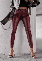 Hose Kunstleder Rebel burgundowe