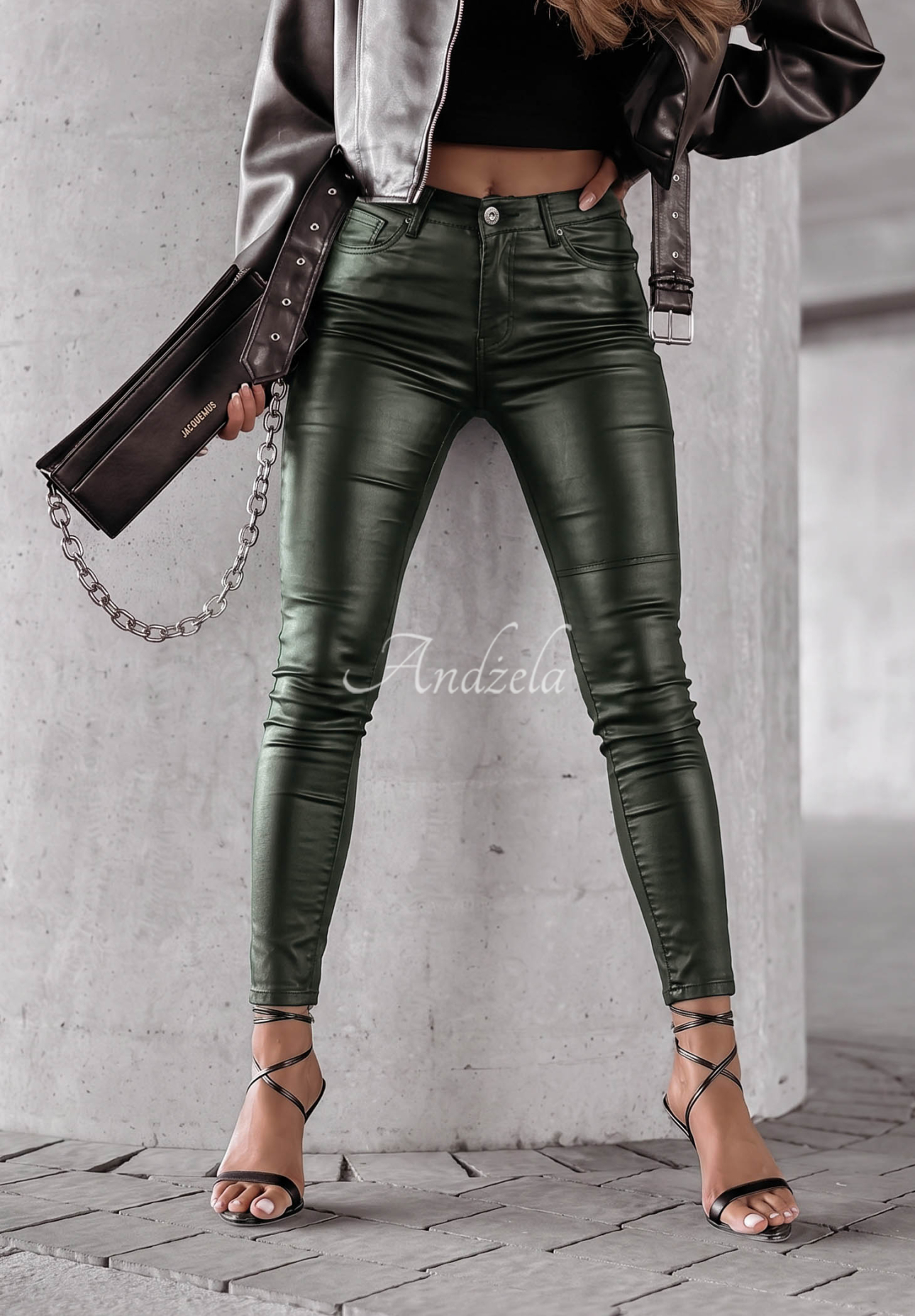 Hose Kunstleder Rebel Flaschengrün