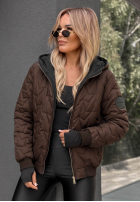 Krótka pikowana Jacke z kapturem Falling Leaves Schwarz