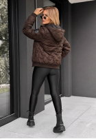 Krótka pikowana Jacke z kapturem Falling Leaves Schwarz