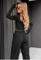 Material Hose z paskiem Elegant Harmony Schwarz