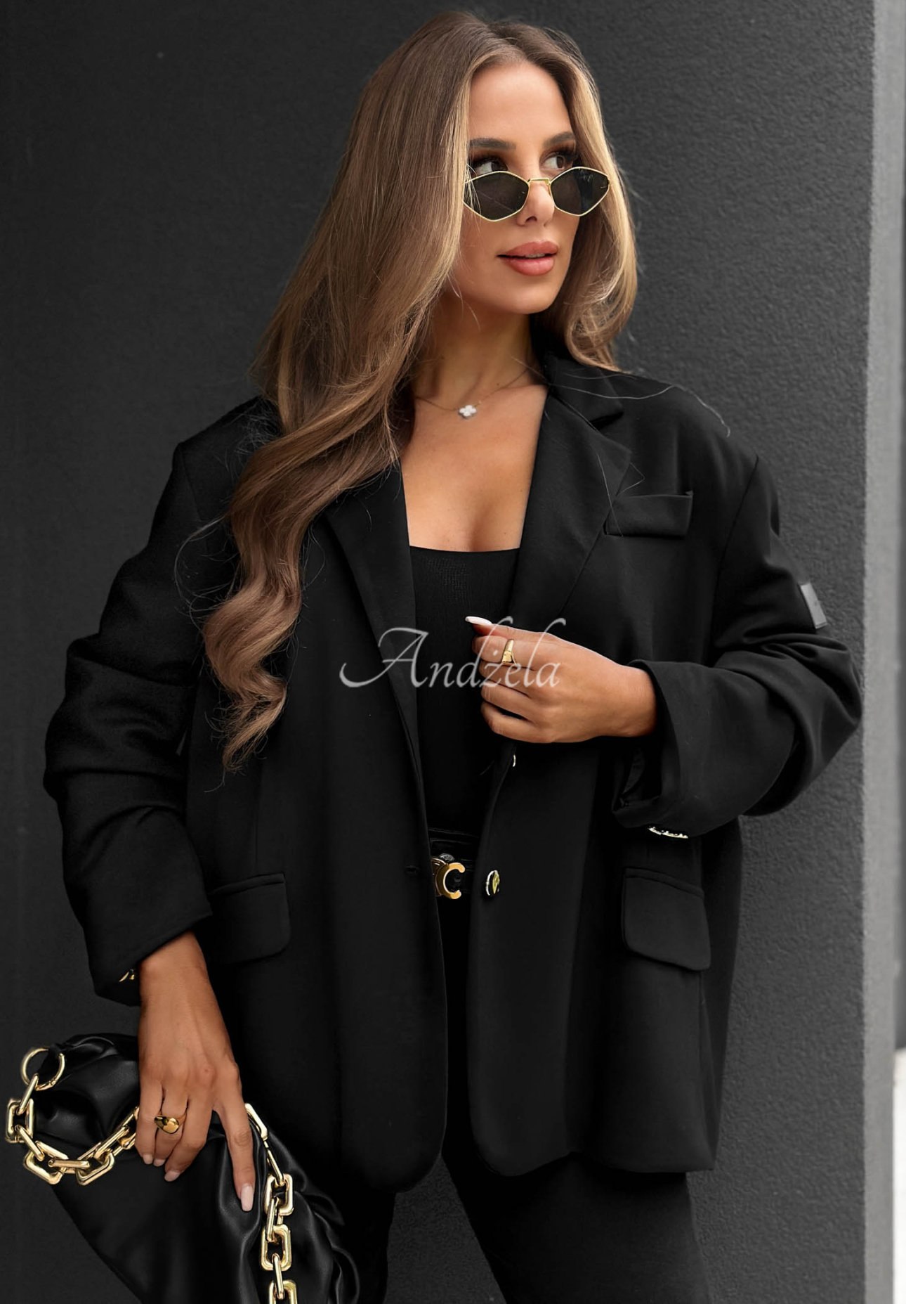 Viskose-Blazer Cozy Elegance Schwarz