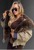 Krótka Jacke z futerkiem Amber Charm Beige