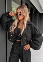 Jacke bomberka z guzikami Play Your Cards Schwarz
