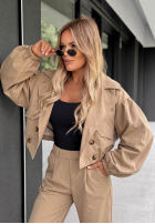 Krótki Mantel z kołnierzem Esme Beige