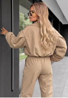 Krótki Mantel z kołnierzem Esme Beige