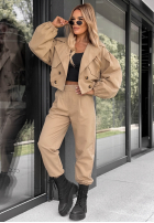 Krótki Mantel z kołnierzem Esme Beige