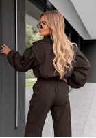 Jacke bomberka z guzikami Play Your Cards Schokoladenbraun