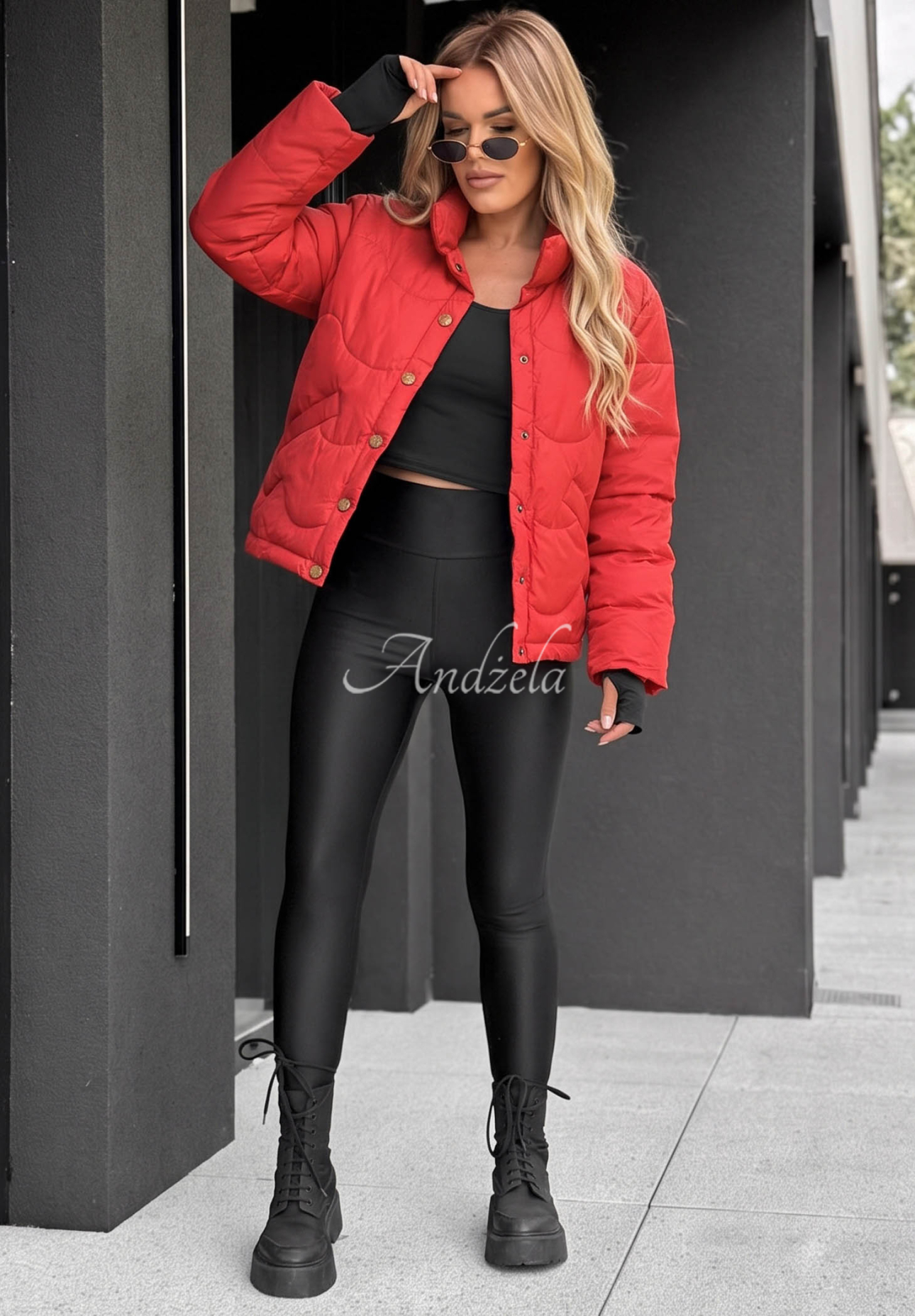 Kurze Daunenjacke Last Thing Rot