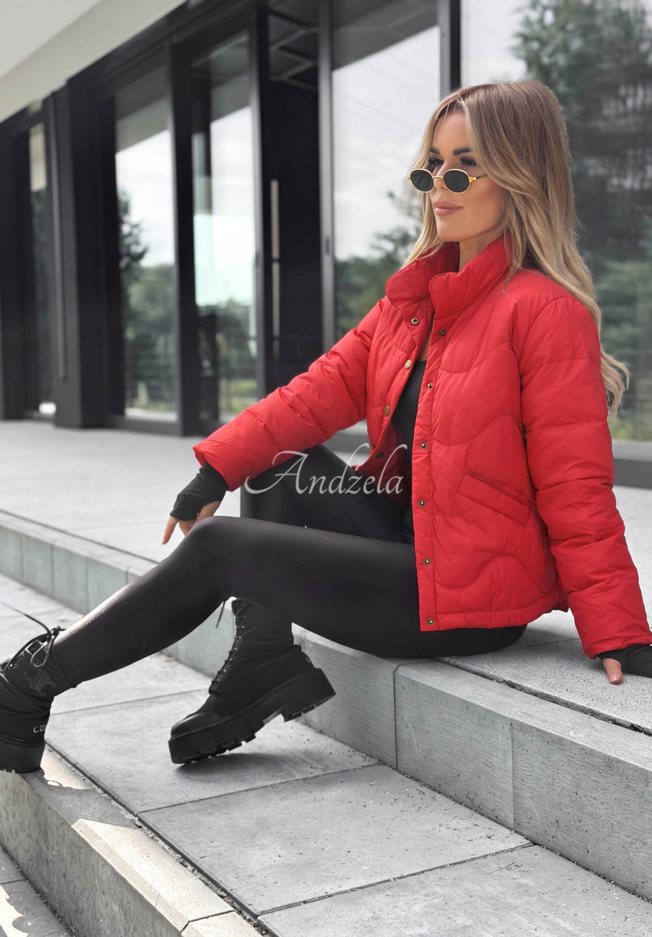 Kurze Daunenjacke Last Thing Rot