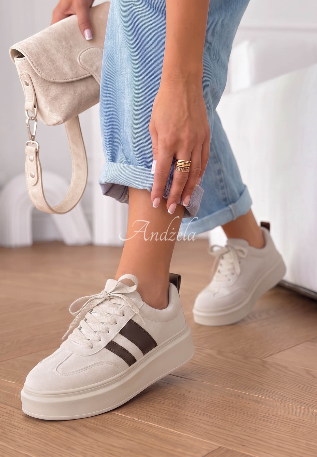 Wildleder Sneakers Start With Forever Beige-Schokoladenbraun