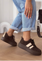 zamszowe Sportschuhe na platformie City Motion Schokoladenbraun