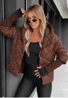 Jacke oversize z kapturem Sancha Schokoladenbraun