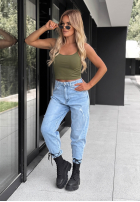 Krótki top na ramiączkach All For You Olivgrün