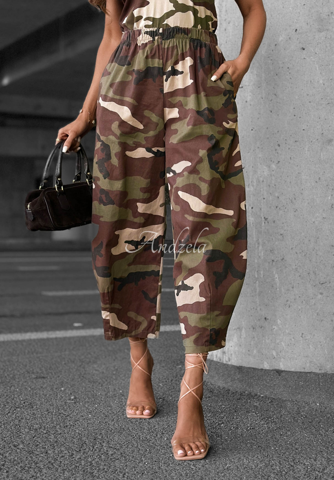 Ballonhose aus Baumwolle mit Camouflage-Muster Hidden Path Khaki