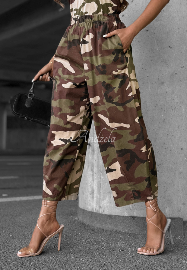 Ballonhose aus Baumwolle mit Camouflage-Muster Hidden Path Khaki