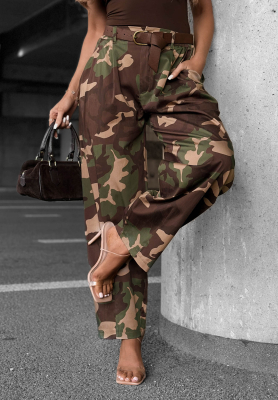 Balloon Stoffhose aus Lyocell in Tarnmuster Camo Charm Khaki