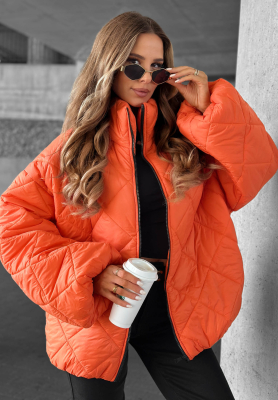 Kurze, übergroße Steppjacke Fall Favorites Orange