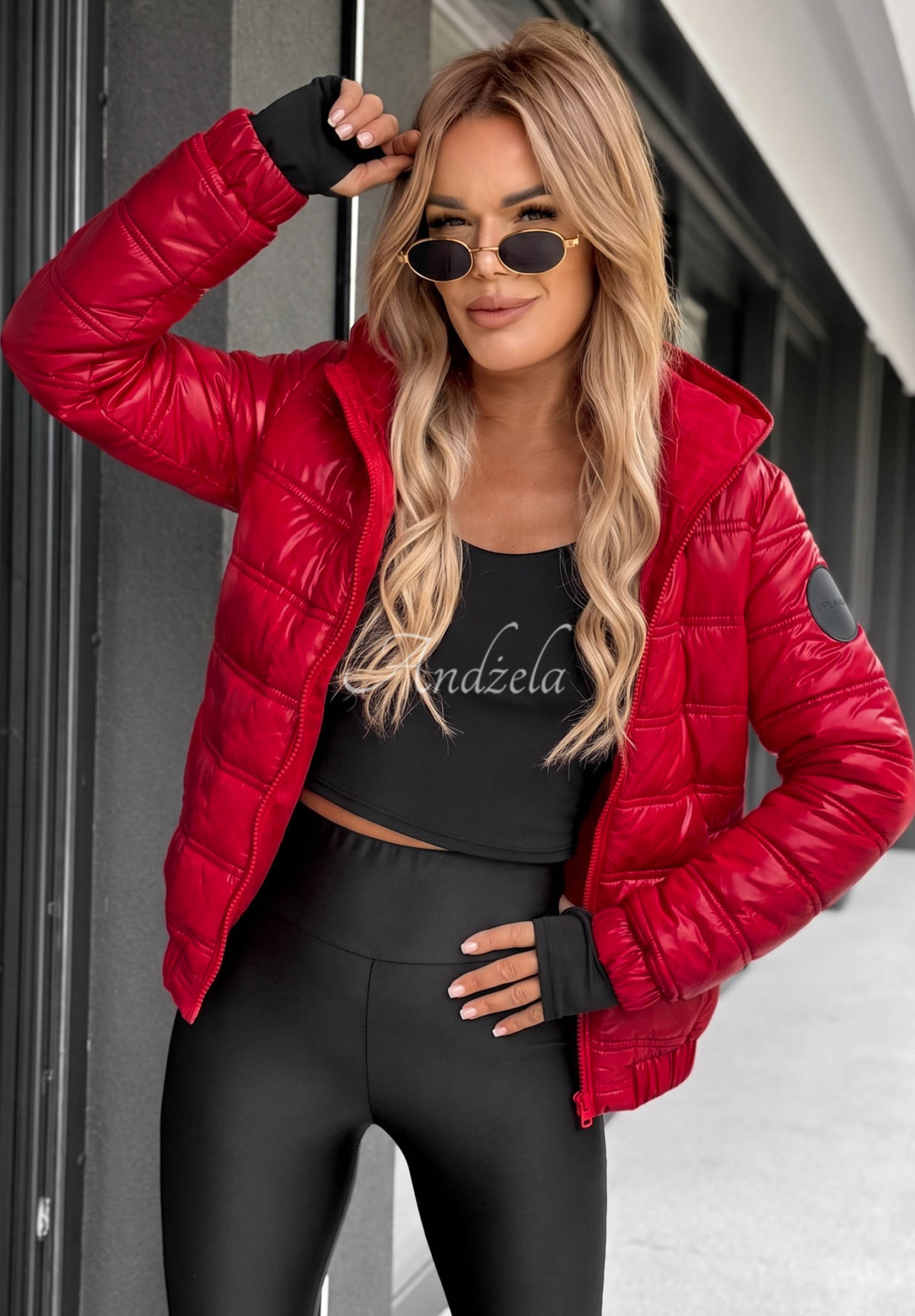 Gesteppte Jacke mit Kapuze Wait For Me Rot