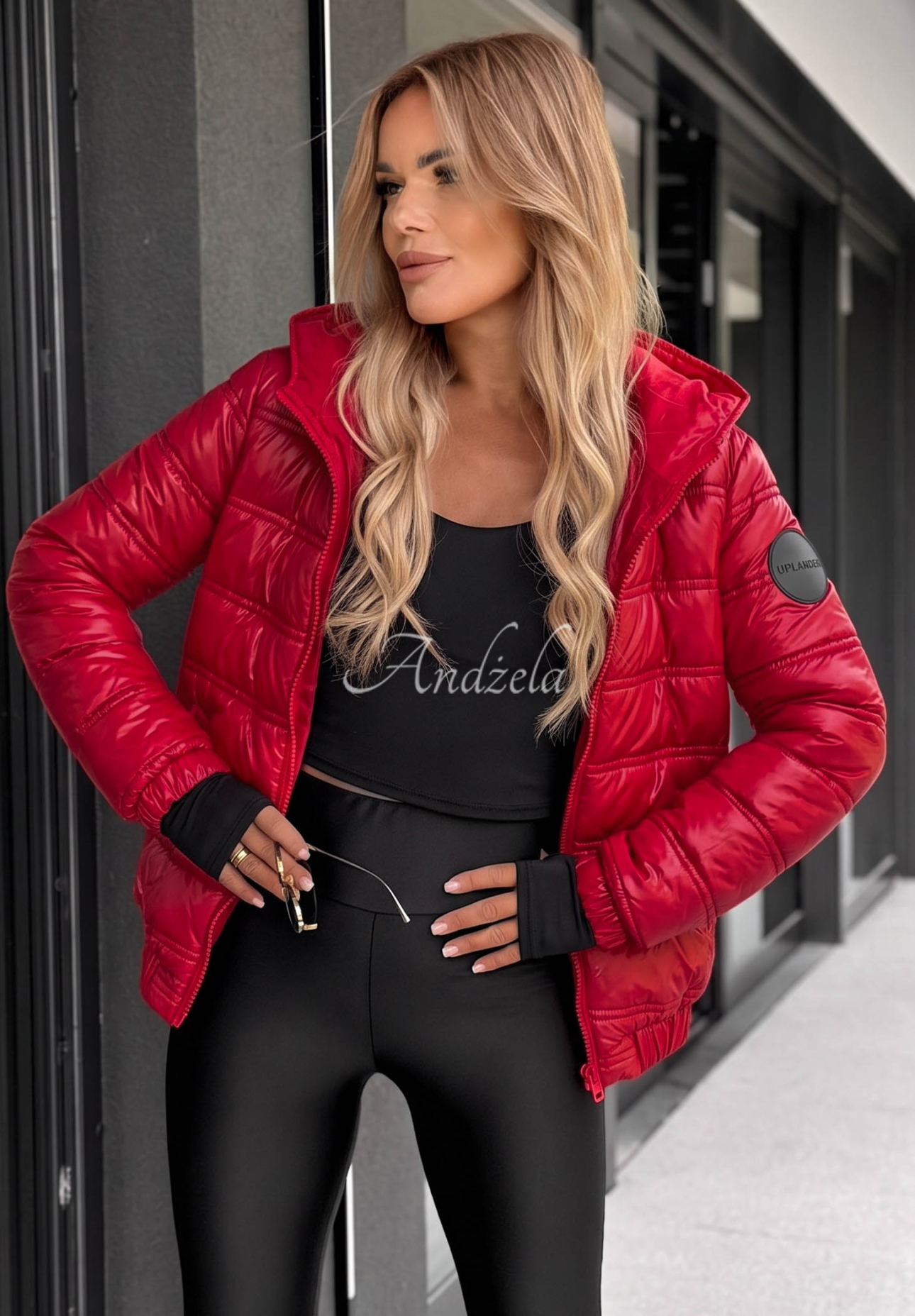 Gesteppte Jacke mit Kapuze Wait For Me Rot