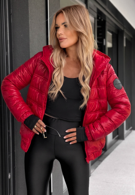 Gesteppte Jacke mit Kapuze Wait For Me Rot