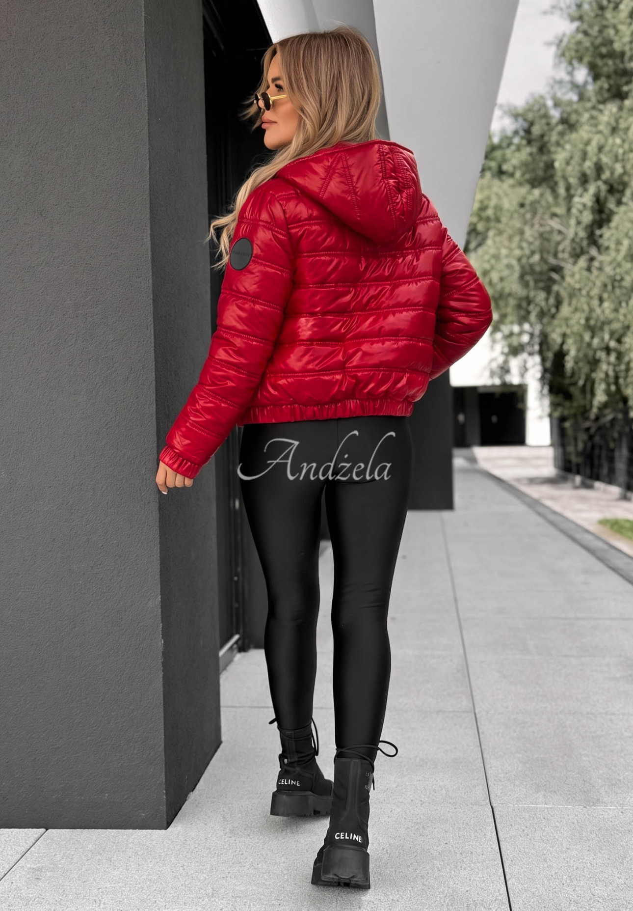 Gesteppte Jacke mit Kapuze Wait For Me Rot