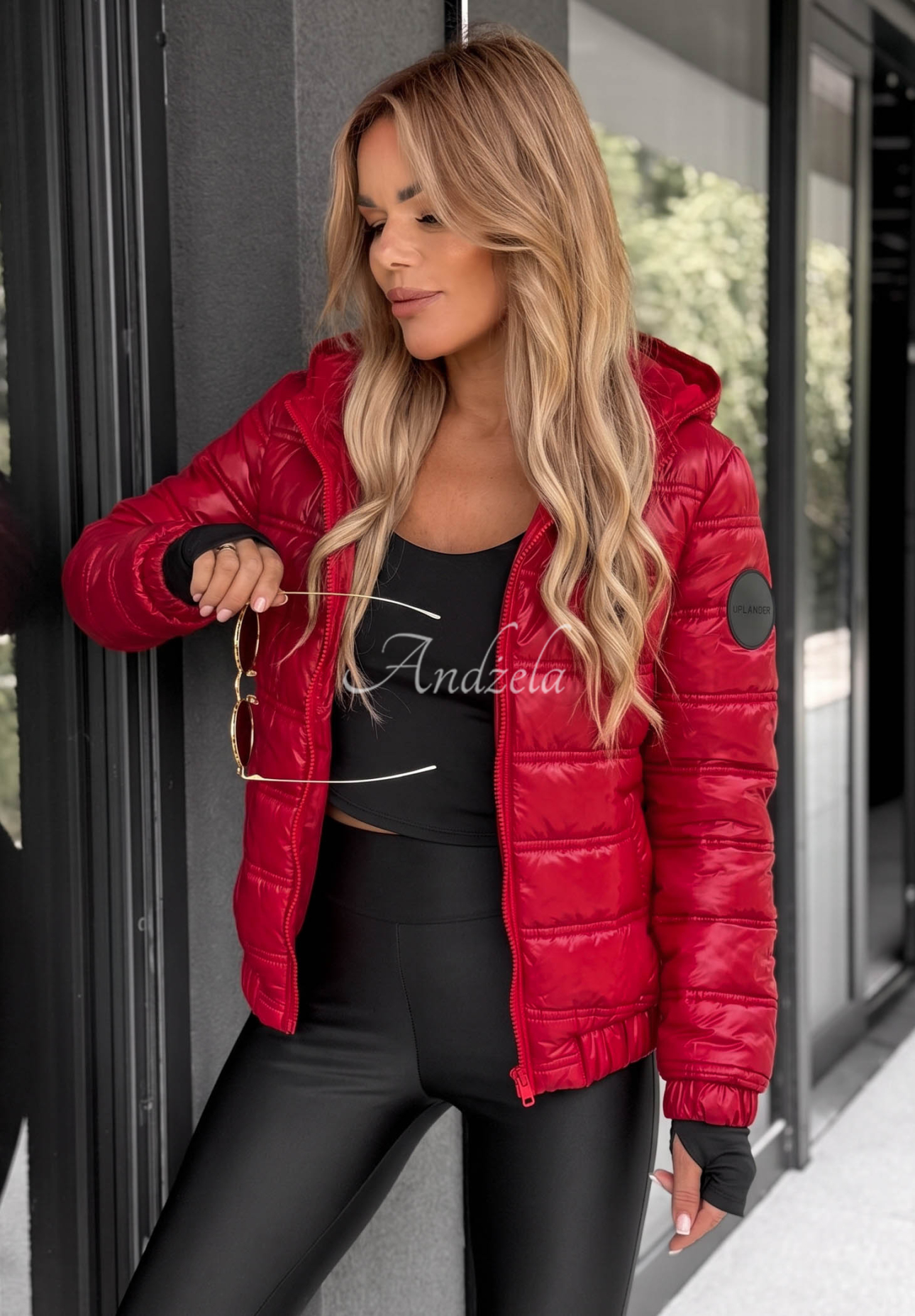 Gesteppte Jacke mit Kapuze Wait For Me Rot