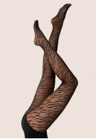 Strumpfhose w zebrę No Words Schwarz