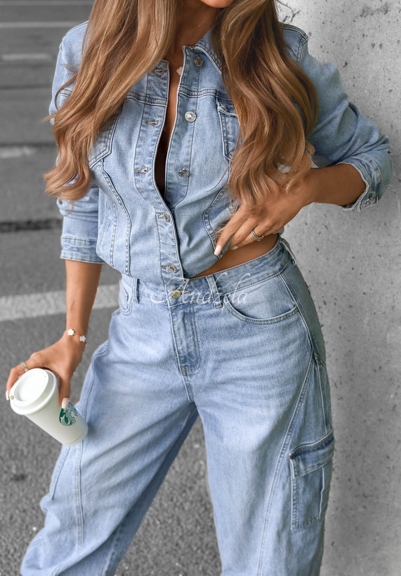Jeansjacke What A Day Hellblau