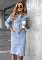 Jeans Kleid z paskiem Are You Ready Blau