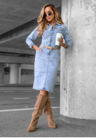 Jeans Kleid z paskiem Are You Ready Blau