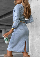 Jeans Kleid z paskiem Are You Ready Blau