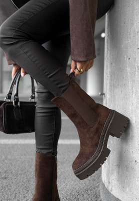 Stiefeletten aus Wildlederimitat Maple Trail Schokoladenbraun