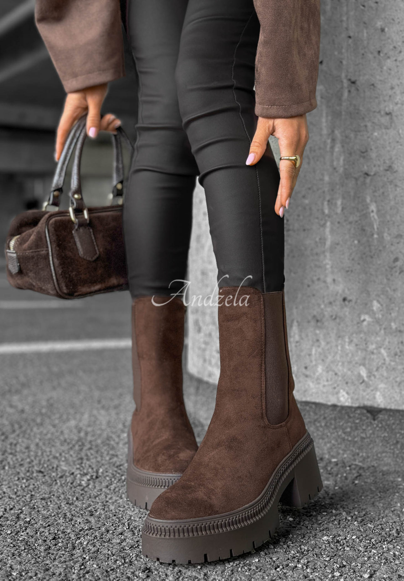 Stiefeletten aus Wildlederimitat Maple Trail Schokoladenbraun