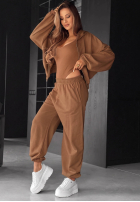 Set Sweatshirt, Hose i body 3in1 All For Love Schokoladenbraun