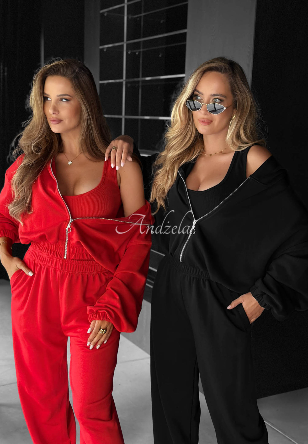 Baumwoll-Set Sweatshirt, Hose und Body 3in1 All For Love Schwarz