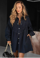 Jeans koszulowa Kleid Here And Now Hellblau