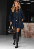 Jeans koszulowa Kleid Here And Now Hellblau