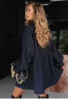 Jeans koszulowa Kleid Here And Now Hellblau