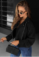Krótka zamszowa Jacke bomberka Maple Story Schwarz